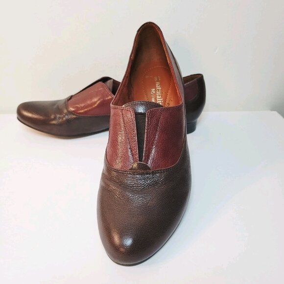 Naturalizer N5 COMFORT Sienna/Brown Lecture Two Tone Leather Sz 8M Slip on Shoe - Picture 1 of 9